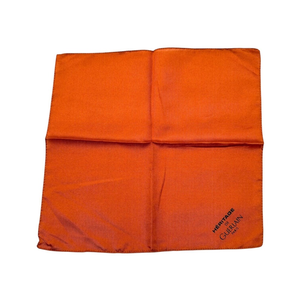 Heritage de Guerlain Paris Advertising Pocket Square Dark Orange Italy Vintage